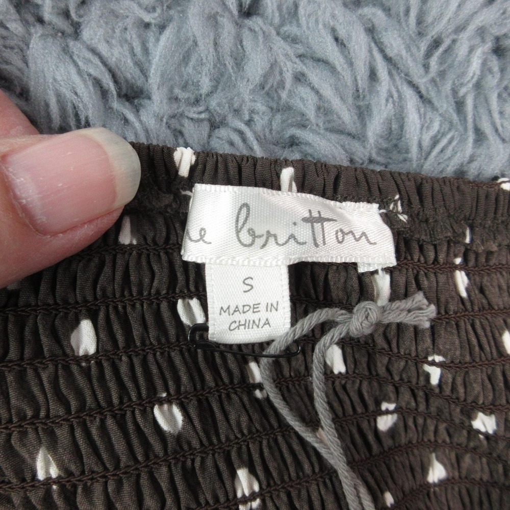 Nine Britton Shirt Womens Small Brown Polka Dot Peplum Camisole Tank Strappy NWT - Picture 7 of 14